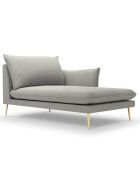 méridienne en Velours droite Elio gris clair - 170x107x97 cm