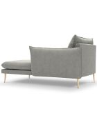 méridienne en Velours droite Elio gris clair - 170x107x97 cm