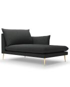 méridienne en Velours droite Elio gris foncé - 170x107x97 cm
