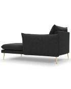 méridienne en Velours droite Elio gris foncé - 170x107x97 cm