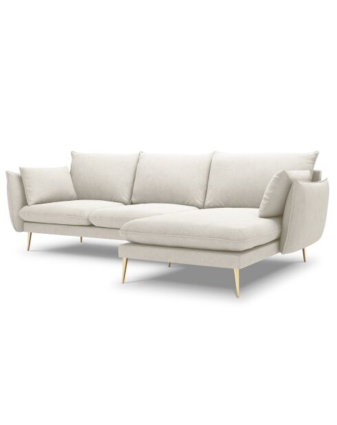 Canapé d'angle droit elio beige clair - 251x170x97 cm