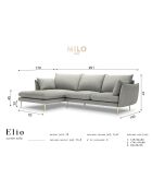 Canapé d'angle gauche elio gris clair - 251x170x97 cm