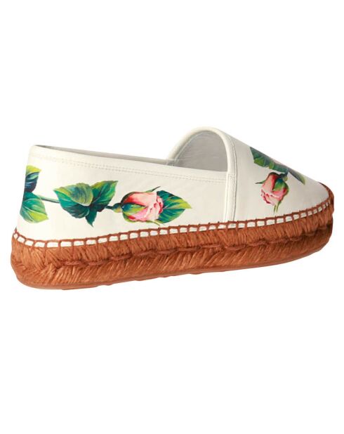 Espadrilles Filipa en Cuir blanc/rose