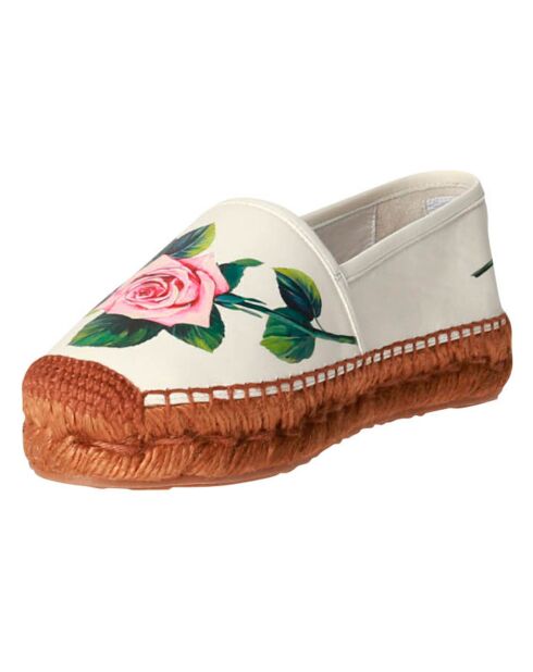 Espadrilles Filipa en Cuir blanc/rose
