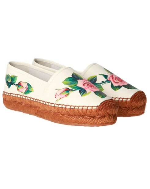 Espadrilles Filipa en Cuir blanc/rose