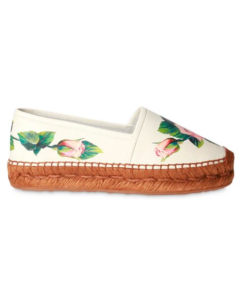Espadrilles Filipa en Cuir blanc/rose