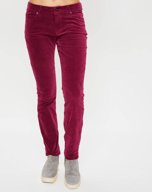 Pantalon en Velours lisse Alby  bordeaux