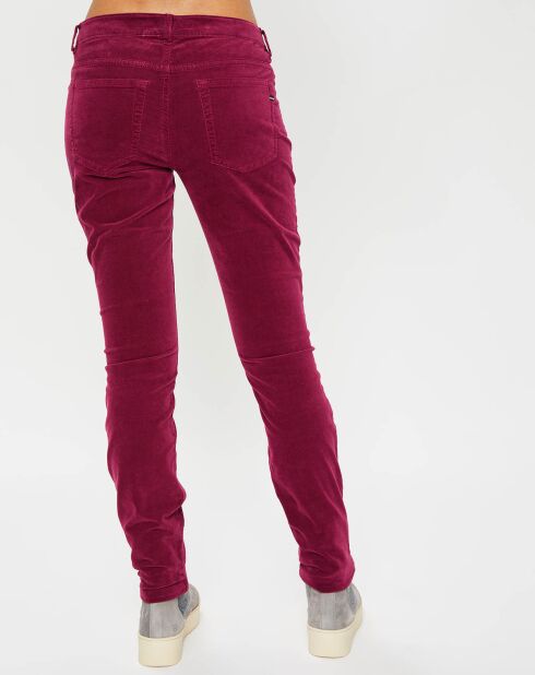 Pantalon en Velours lisse Alby  bordeaux