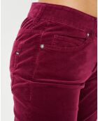 Pantalon en Velours lisse Alby  bordeaux