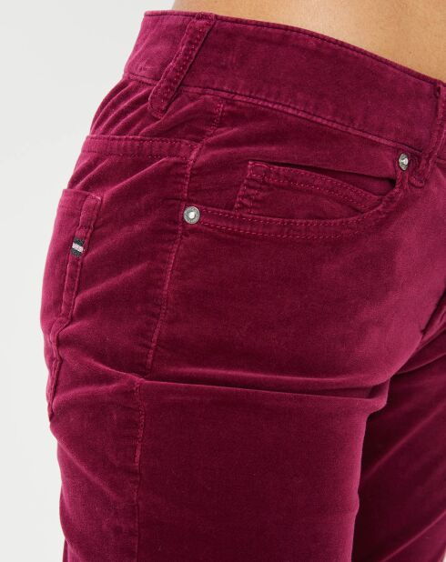 Pantalon en Velours lisse Alby  bordeaux