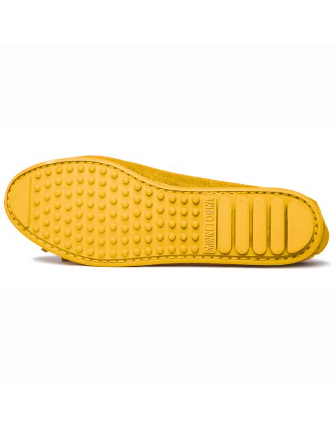 Mocassins en Velours de Cuir Kilty jaune moutarde