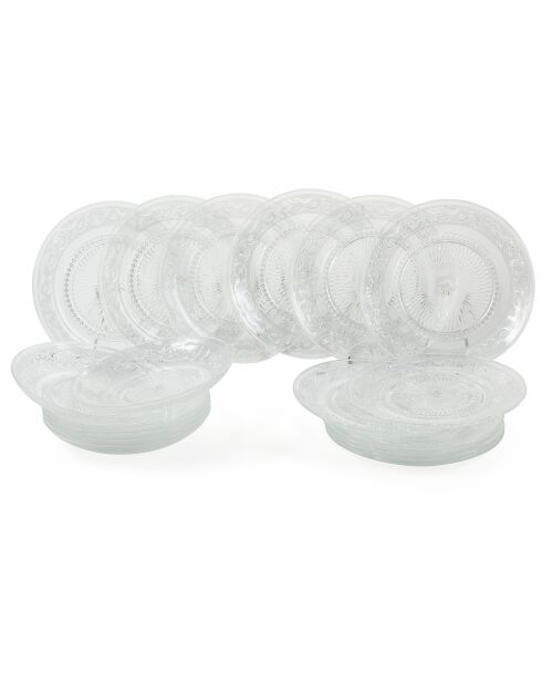 Service de table Imperial transparent - 18 pièces