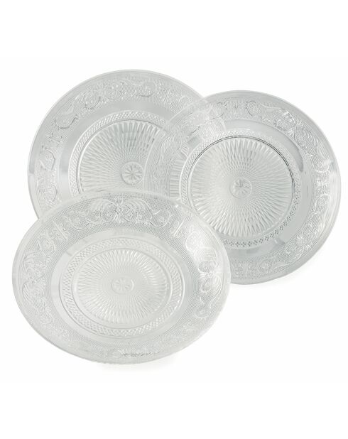 Service de table Imperial transparent - 18 pièces