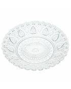 6 platos llanos de vidrio transparente transparente - D.12,8 cm