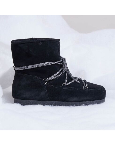 Boots Après-ski en Velours de Cuir Far Side noires