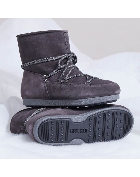 Boots Après-ski en Velours de Cuir Far Side anthracite