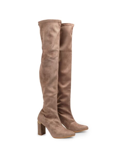 Cuissardes Sylvie taupe - Talon 8 cm