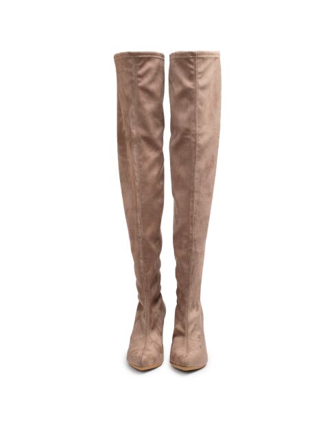 Cuissardes Sylvie taupe - Talon 8 cm