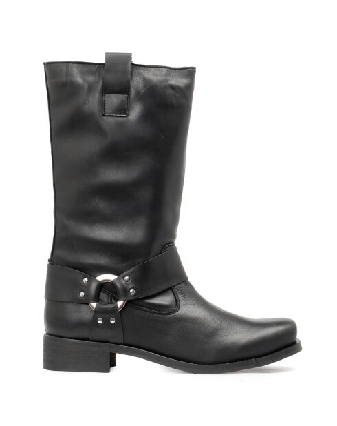 Bottes en Cuir Nadine noires