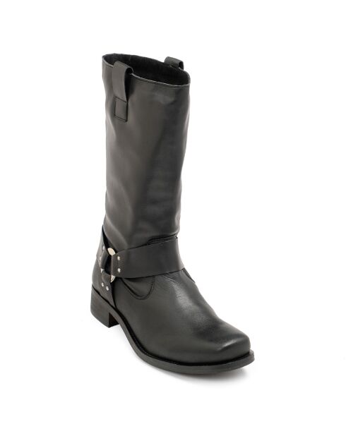 Bottes en Cuir Nadine noires