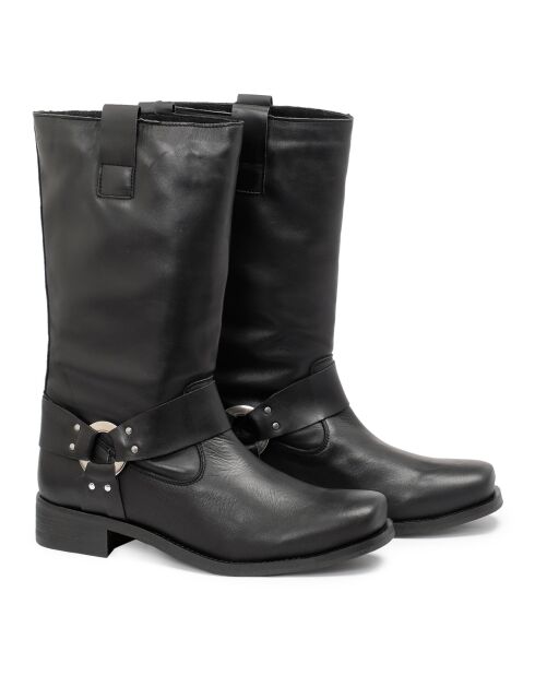 Bottes en Cuir Nadine noires