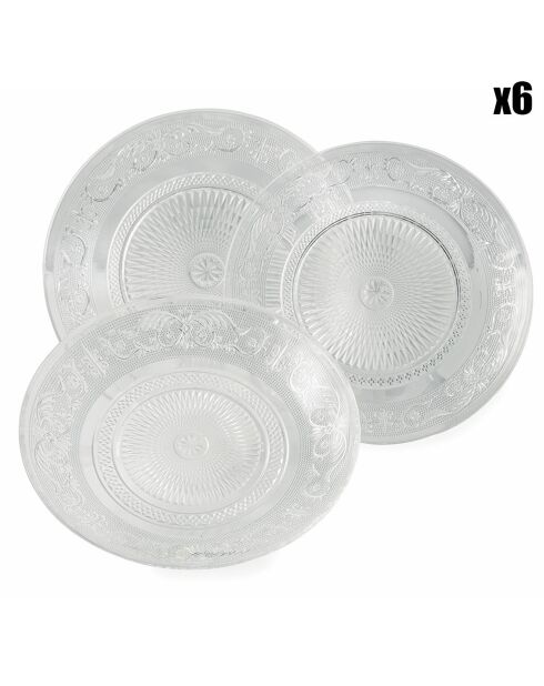 Service de table Imperial transparent - 18 pièces