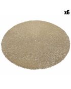 6 runde Tischsets aus Gold - D. 38 cm
