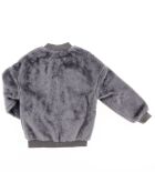 Blouson esprit bomber effet fourrure unie gris