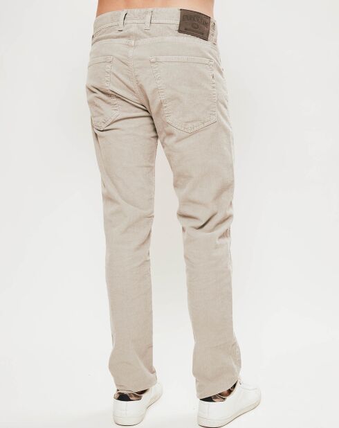 Pantalones de terciopelo gris/beige
