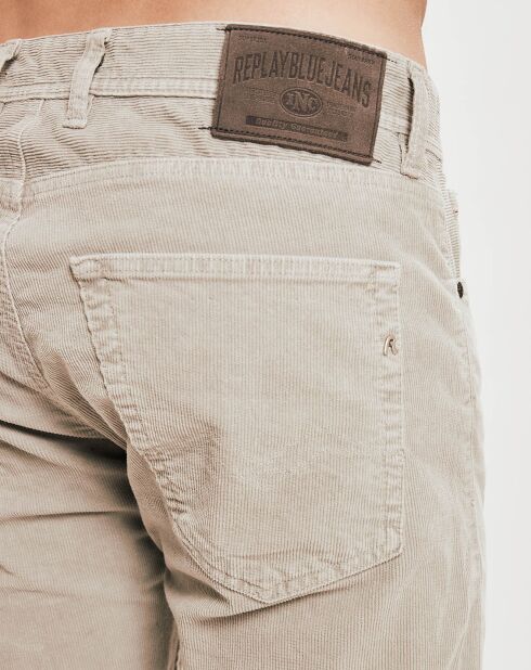 Pantalones de terciopelo gris/beige