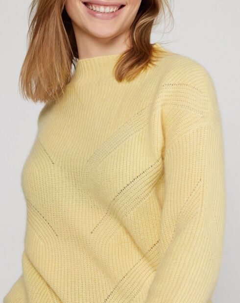 Pull en Cachemire & Alpaga Nadia col montant jaune