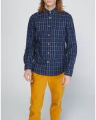 Chemise regular Pocket carreaux bleu/écru