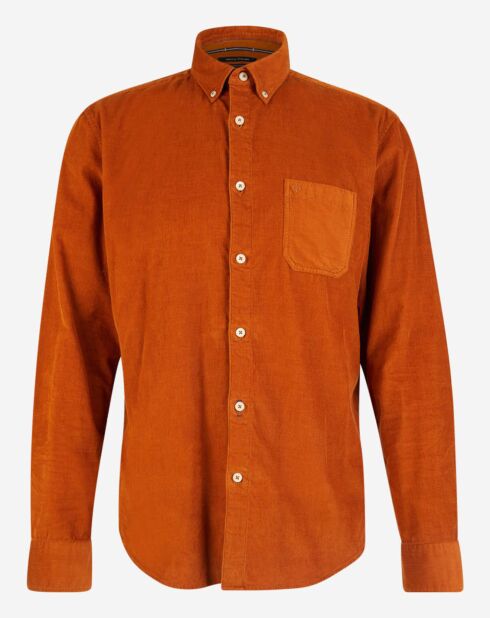 Chemise regular en Velours milleraies orange