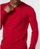 Pull 100% Cachemire Bachve col V rouge