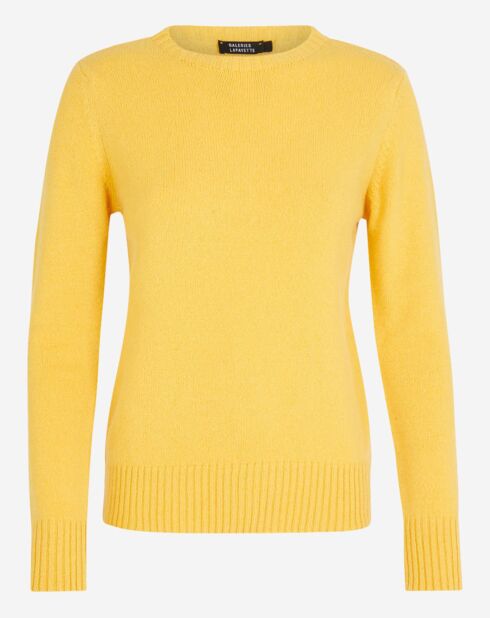 Pull en Cachemire & Laine Nina col rond jaune