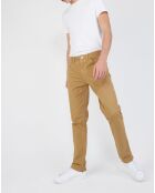 Pantalon stretch droit 5 poches beige