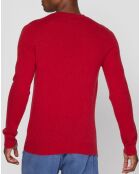 Pull 100% Cachemire Bachve col V rouge