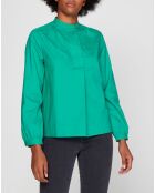 Blouse Charlotte à fronces verte