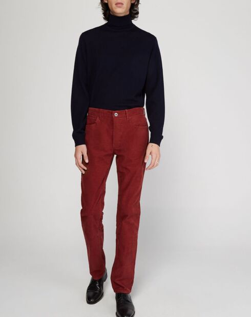 Pantalon en Velours Fulour bordeaux