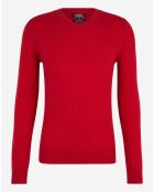 Pull 100% Cachemire Bachve col V rouge