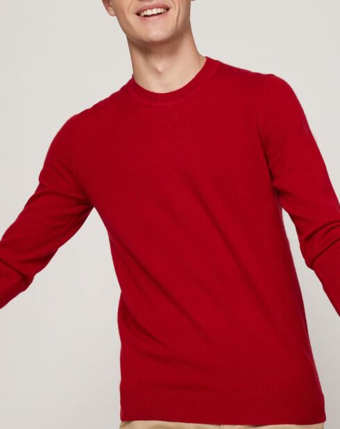 Pull 100% Cachemire Bachsweat col rond rouge