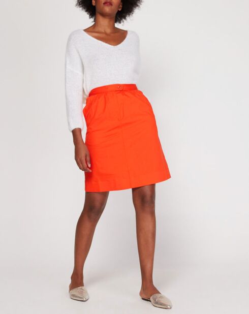 Jupe midi Caroline à poches orange