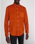 Chemise regular en Velours milleraies orange