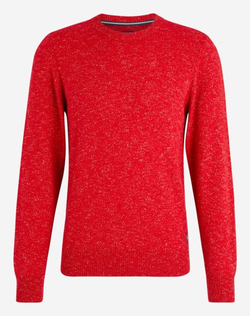 Pull en Laine mélangée chinée rouge