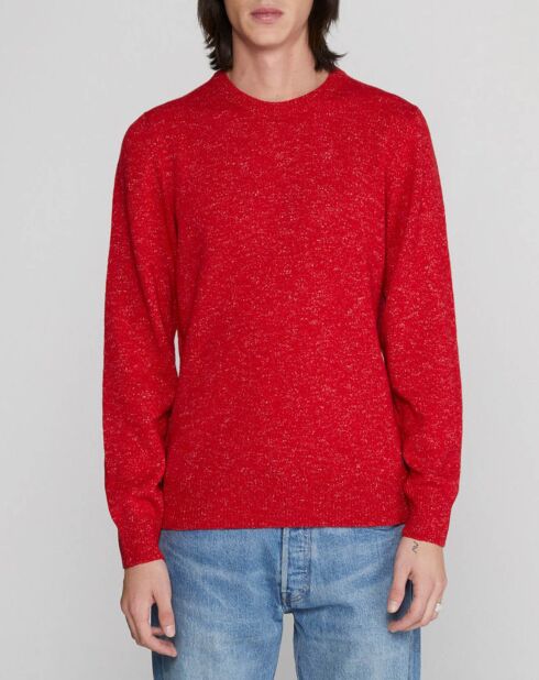 Pull en Laine mélangée chinée rouge