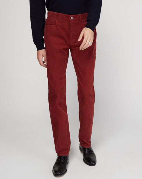 Pantalon en Velours Fulour bordeaux