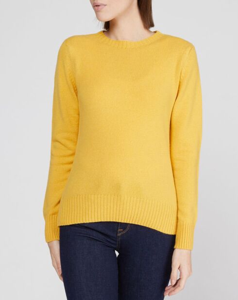 Pull en Cachemire & Laine Nina col rond jaune