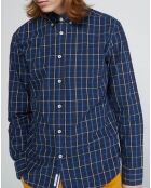 Chemise regular Pocket carreaux bleu/écru