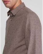 Chemise droite Krint Flannel imprimée taupe