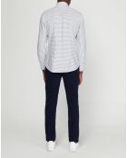 Chemise slim Pocket rayures blanc/gris